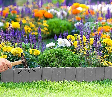 Garden Border Lawn Edging Flexible Plastic Flower Bed Hammer In Path