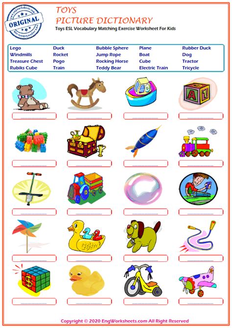 Toys Esl Vocabulary Worksheets Toys Interactive And Downloadable Worksheet You Can Do The