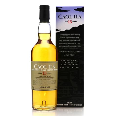 caol ila 15 year old unpeated cask strength 2018 release whisky auctioneer
