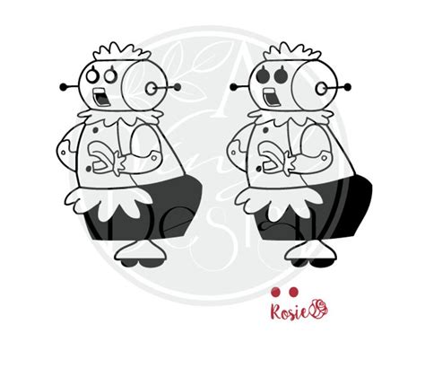 Svg Digital File Rosie Robot One And Two Color Option Etsy