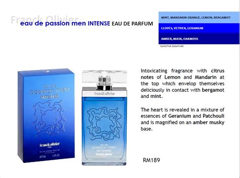 Franck Olivier Eau De Passion Men Intense Edp Ml Yf Shopee