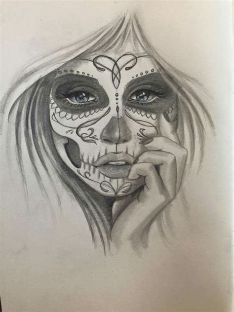 23 Realistic Sugar Skull Tattoo Skull Girl Tattoo Sugar Skull Art Drawing Skull Art Drawing