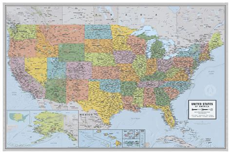 Usa Classic Elite Wall Map Mural Poster 24x36 United States Paper