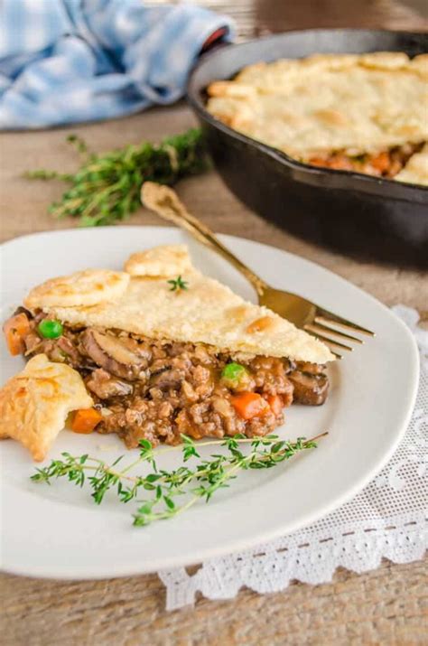 Beef mix all the beef ingredients together in a bowl and season. 30 Minute Skillet Beef Pot Pie - Oh Sweet Basil