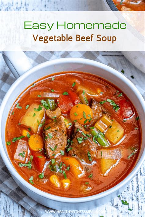 Add red wine and deglaze pot, stirring in all the brown bits on the bottom until the wine is reduced by at least 1/2. Easy Homemade Vegetable Beef Soup | Recipe (With images ...