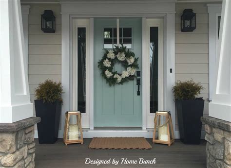 I always start noticing front doors a lot more this time of year. Benjamin Moore Wythe Blue HC-143 Front Door - Craftsman ...