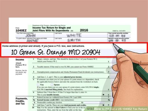 How To Fill Out A Us 1040ez Tax Return With Form Wikihow