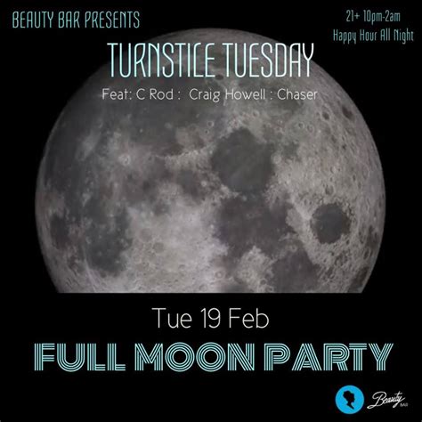 Turnstile Tuesday Full Moon Party In Dallas At Beauty Bar