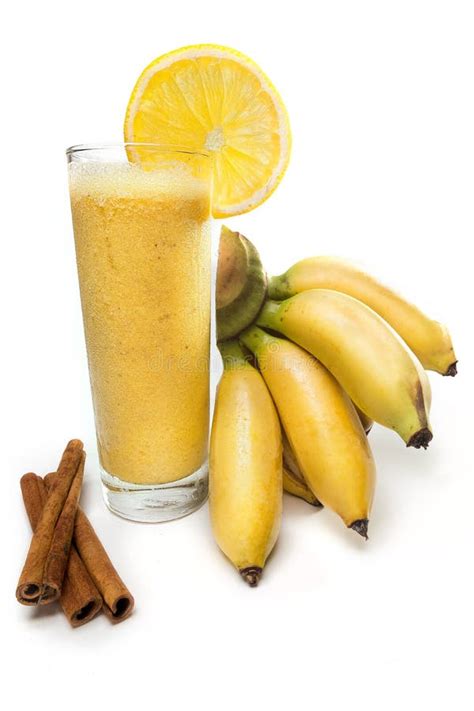Banana Juice With Orange Stock Image Image Of Smoothie 64275281