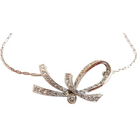Dramatic Drapey Diamond Bow Necklace From Carolinesjewelry On Ruby Lane