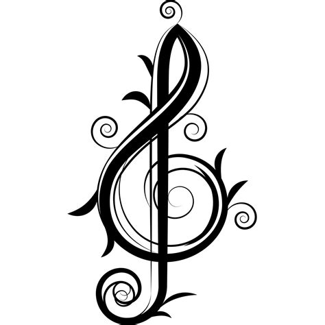 Fancy Teble Clef Musical Wall Sticker World Of Wall Stickers