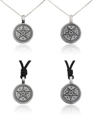 Pentagram Star Black Magic Silver Pewter Charm Necklace Pendant Jewelry