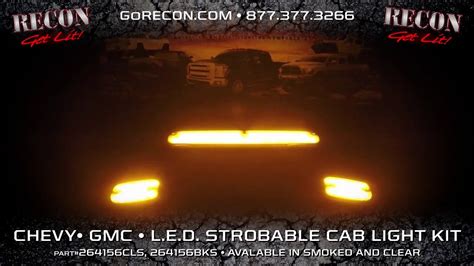 Recon Strobing Cab Roof Lights Part 264156bks Chevy And Gmc 2007 2016