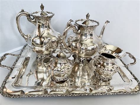 Sterling Silver Coffee And Tea Set With Tray Ebay