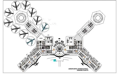 International Airport Detail 2d View Cad Block Layout File In Dwg
