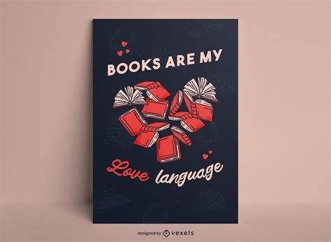 Book Shaped Heart Love Poster Design Vector Download