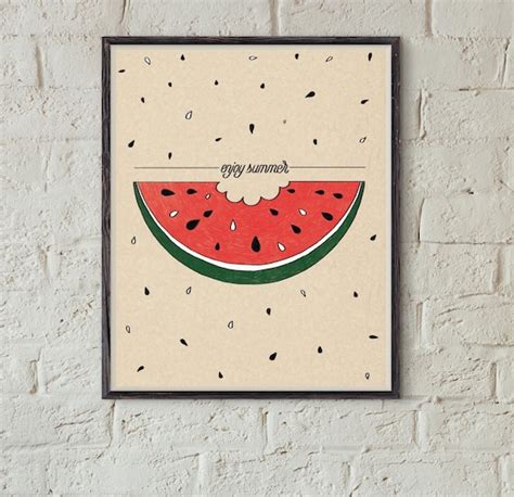 Watermelon Printable Melon Art Fruit Poster Watermelon