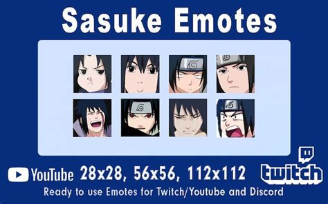 Sasuke Emotes Twitch Emotes Naruto Anime Discord Youtube Etsy Finland