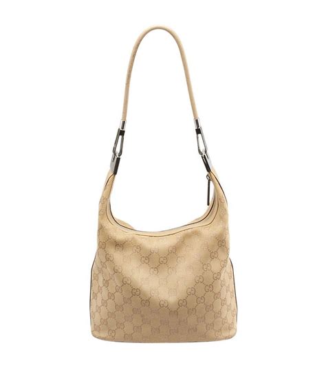Gucci Beige Gg Canvas And Leather Hobo