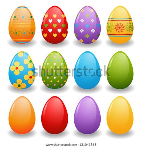 Painted Easter Eggs Raster Version Vector Stock Illustration 131041568