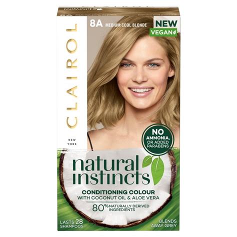 Clairol Natural Instincts Semi Permanent Hair Dye Medium Cool Blonde 8a