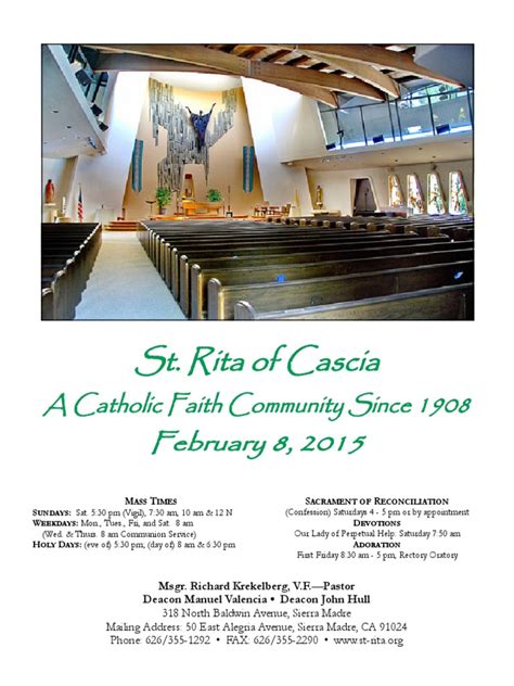 St Rita Parish Bulletin 282015 Eucharist Catholic Church