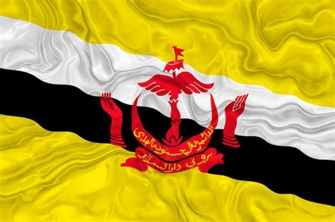 Fondo De La Bandera Nacional De Brunei Con La Bandera De Brunei Foto Premium
