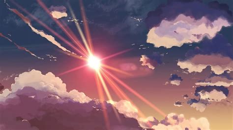 Masaüstü Güneş ışığı Anime Yansıma gökyüzü Resim Bulutlar sabah Güneş ışınları