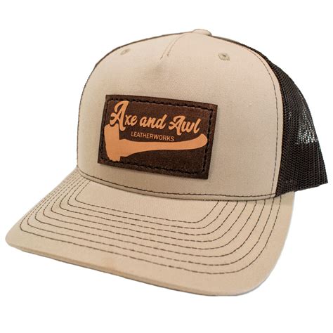 Custom Leather Patch Hat Axe And Awl Leatherworks Durable Goods