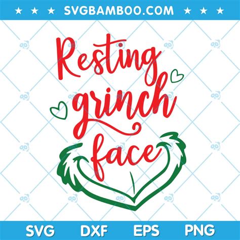 Resting Grinch Face Svg Christmas Grinch Face Svg