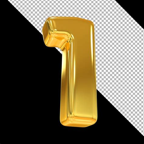 Premium Psd Number 1 Gold 3d Styles