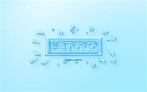 2k Free Download Lenovo Logo Water Logo Emblem Blue Background