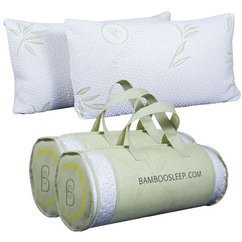 Set Of 2 Bamboo Sleep Premium Bamboo Memory Foam Pillow Ultra Cool