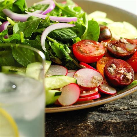 Claires Mixed Green Salad With Feta Vinaigrette Recipe Eatingwell