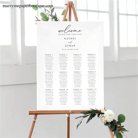 Wedding Seating Chart Template Elegant And Refined Seating Plan