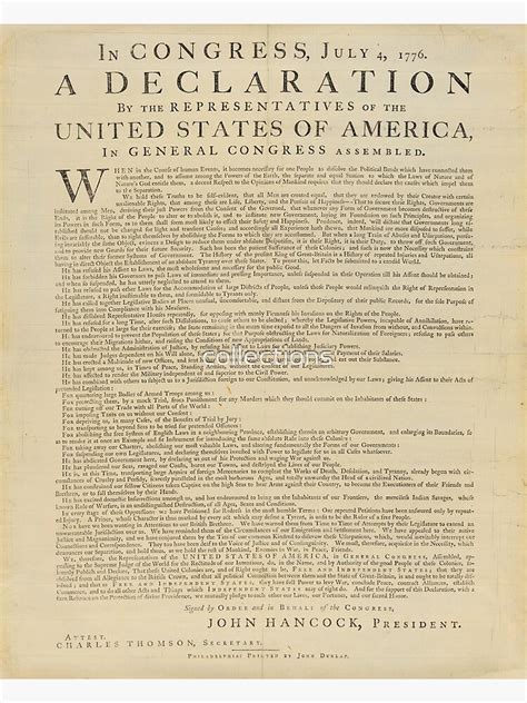 Printable Declaration Of Independence