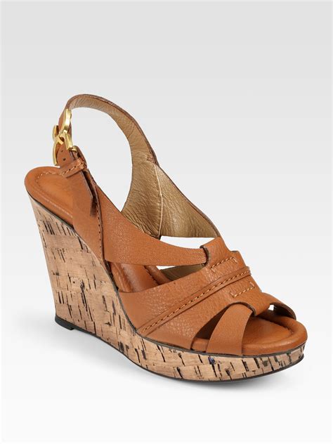 Lyst Chloé Cork Wedge Sandals In Brown