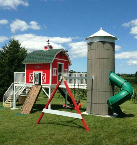 Love This Farm Themed Playground For The Backyard Play Houses