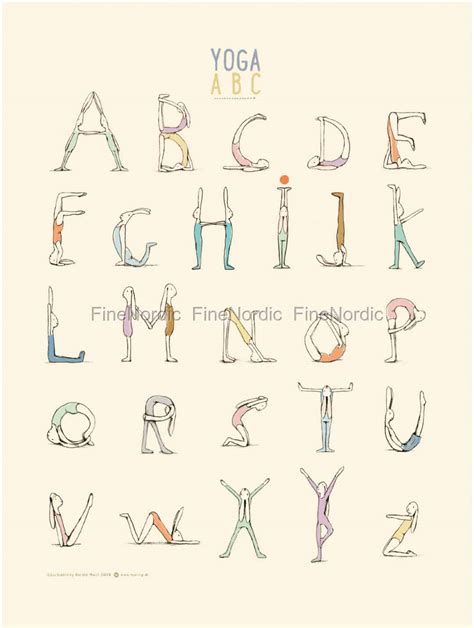 Yoga is a physical and mental activity with many health benefits. Maileg Poster Yoga Alfabet