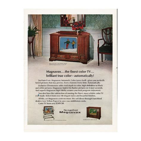 1967 Magnavox Television Vintage Ad The Finest Color Tv