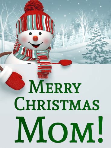 happy snowman christmas card  mother birthday