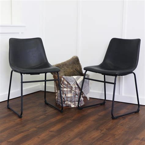 View modern round restaurant dining table chair hotel event wedding chair banquet chair black velvet white leather sofa furniture living room chair. Walker Edison Furniture Company Wasatch Black Faux Leather ...