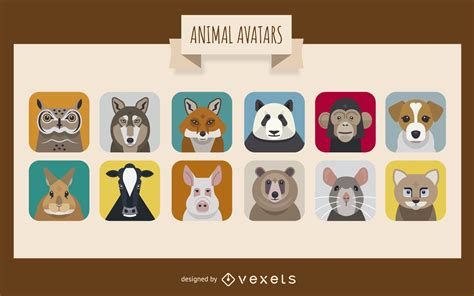 Animal Avatar Set Vector Download