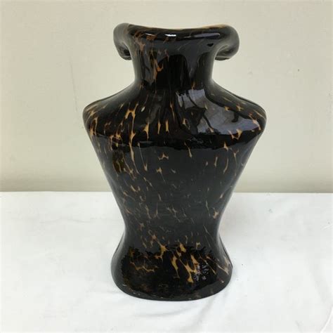 Art Glass Tortoiseshell Bust Vase Chairish