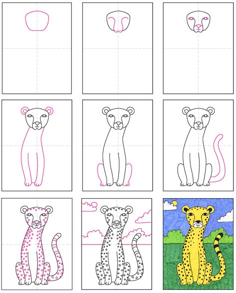 Cartoon Cheetah Drawing Easy Step By Step Cheetah Drawing Easy Cute