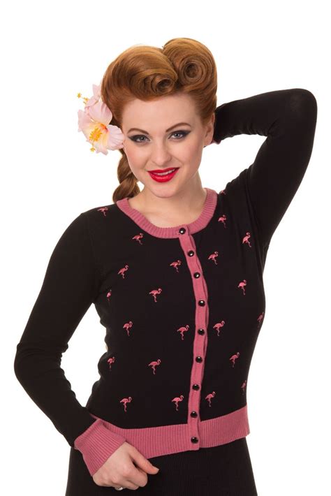 Cardigan Gilet Pin Up Rétro 40s 50s Glamour Banned Flamant Rose