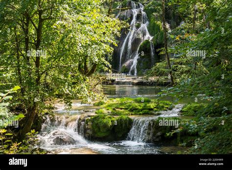 Travertine Terraces Cascade Des Tufs Arbois Jura Department