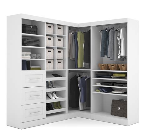 Bestar Pur By Bestar Corner Storage Kit In White Closet Planning