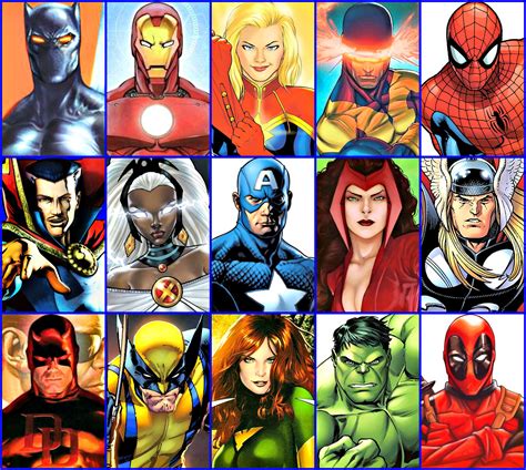 Lista Foto Todos Los Nombres De Los Superhéroes De Marvel Mirada Tensa