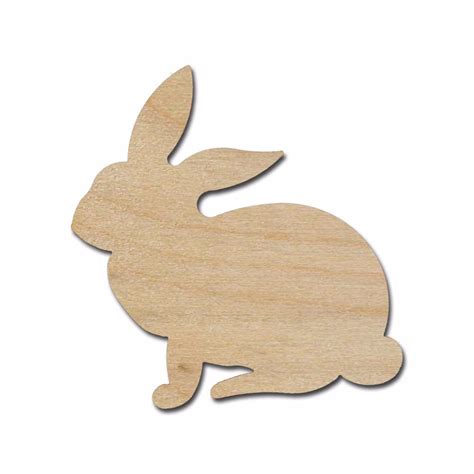 Rabbit Shape Wood Cut Out Unfinished Wooden Easter Bunny